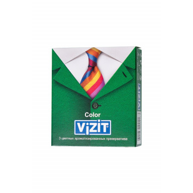 Цветные ароматизированные презервативы VIZIT Color - 3 шт. фото 2