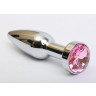 Удлинённая серебристая пробка с розовым кристаллом - 11,2 см., фото