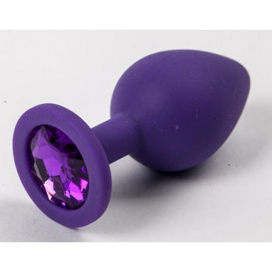 Большая фиолетовая силиконовая пробка с фиолетовым кристаллом - 9,5 см., фото