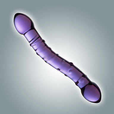 Фиолетовый стеклянный фаллоимитатор - 19 см., фото
