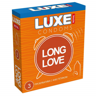 Презервативы с продлевающим эффектом LUXE Royal Long Love - 3 шт., фото