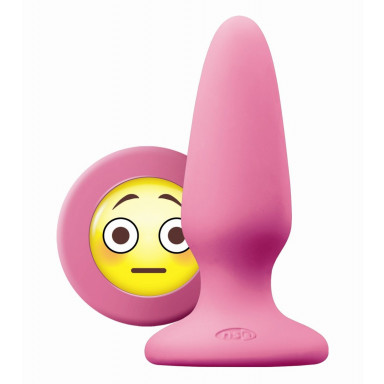 Розовая силиконовая пробка среднего размера Emoji OMG - 10,2 см., фото