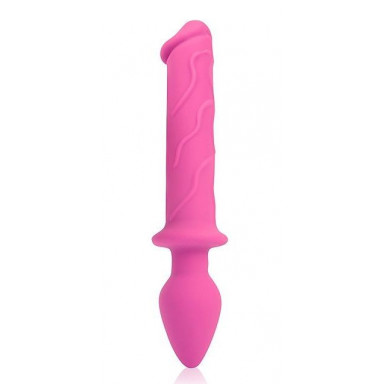 Двусторонний вагинально-анальный стимулятор розового цвета - 23 см., фото