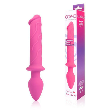 Двусторонний вагинально-анальный стимулятор розового цвета - 23 см. фото 2