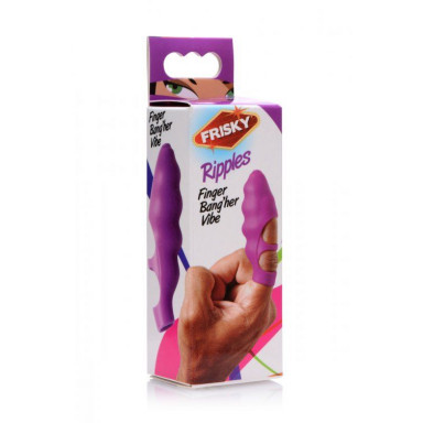 Фиолетовая насадка на палец Finger Bang-her Vibe с вибрацией фото 2