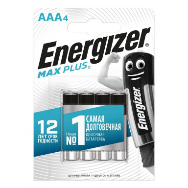 Батарейки Energizer MAX PLUS LR03/E92 AAA 1.5V - 4 шт., фото