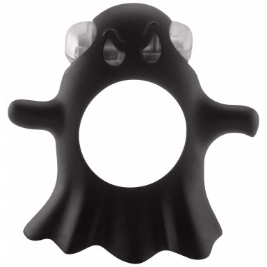 Чёрное эрекционное виброкольцо Gentle Ghost Cockring в виде привидения, фото