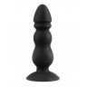Черный конический анальный виброплаг - 11,3 см., фото