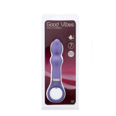 Фиолетовый анальный вибратор GOOD VIBES RING-G RIBBED - 15,5 см. фото 2