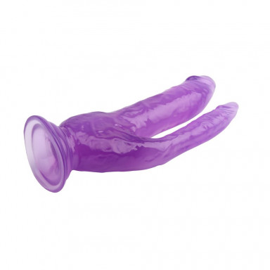 Фиолетовый анально-вагинальный фаллоимитатор - 20 см. фото 2