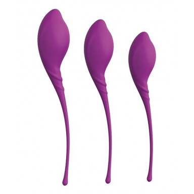 Набор из 3 фиолетовых вагинальных шариков PLEASURE BALLS EGGS KEGEL EXERCISE SET, фото