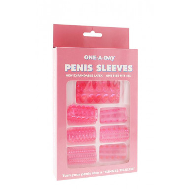 Набор из 7 розовых насадок на пенис ONE-A-DAY PENIS SLEEVES PINK фото 2