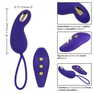 Фиолетовый вибротренажёр Кегеля с электростимуляцией Intimate E-Stimulator Remote Teaser фото 3