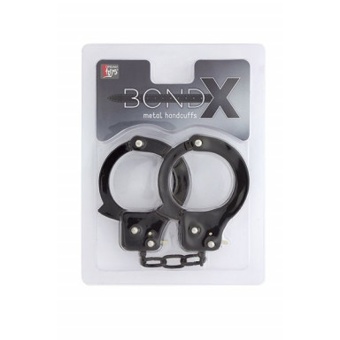 Чёрные наручники из листового металла BONDX METAL CUFFS BLACK фото 2
