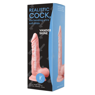 Телесный фаллоимитатор Vander Realistic Cock Bending Ultra Soft Dildo 7.1 - 15,5 см., фото