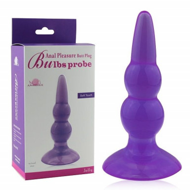 Фиолетовая анальная пробка Bulbs Probe - 12,2 см. фото 2