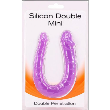 Фиолетовый двусторонний мини-фаллоимитатор Silicon Double Mini - 23 см. фото 2