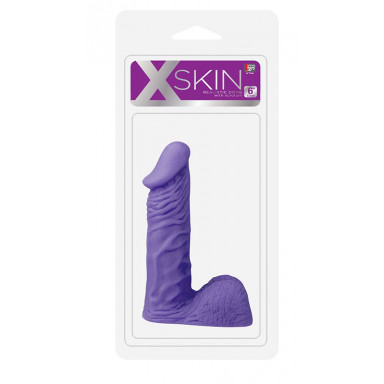 Фиолетовый стимулятор-фаллос XSKIN 6 PVC DONG - 15 см. фото 2