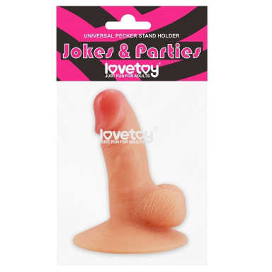 Телесный пенис-сувенир Universal Pecker Stand Holder, фото