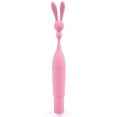 Розовый клиторальный вибростимулятор с длинными ушками - 20 см., фото