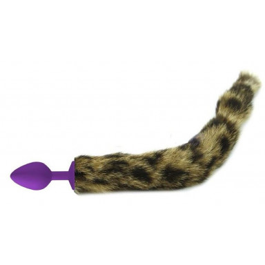 Фиолетовая анальная пробка с кошачьим хвостиком, фото