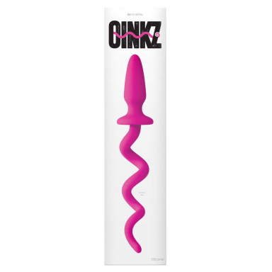 Розовая анальная пробка с хвостом-спиралью Oinkz фото 2