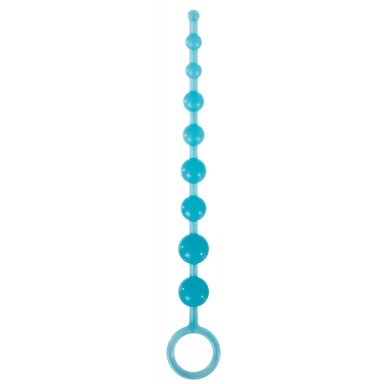 Голубая анальная цепочка-елочка Pleasure Beads - 30 см., фото