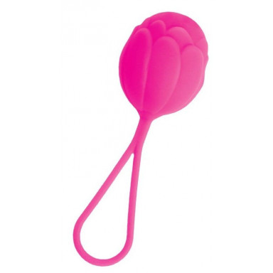 Розовый рельефный вагинальный шарик со шнурком, фото