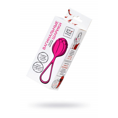 Розовый рельефный вагинальный шарик со шнурком фото 4