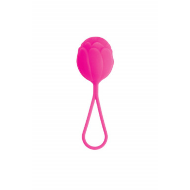 Розовый рельефный вагинальный шарик со шнурком фото 5