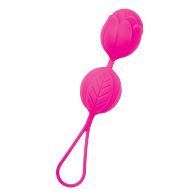 Розовые рельефные вагинальные шарики со шнурком, фото