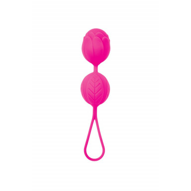 Розовые рельефные вагинальные шарики со шнурком фото 4