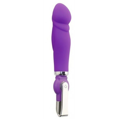 Фиолетовый вибратор ALICE 20-Function Penis Vibe - 17,5 см., фото