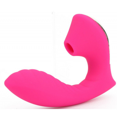 Ярко-розовый вибромассажёр с вакуумной стимуляцией Vaginal Suction Lover, фото