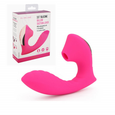 Ярко-розовый вибромассажёр с вакуумной стимуляцией Vaginal Suction Lover фото 2