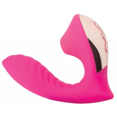 Ярко-розовый вибромассажёр с вакуумной стимуляцией Vaginal Suction Lover фото 3