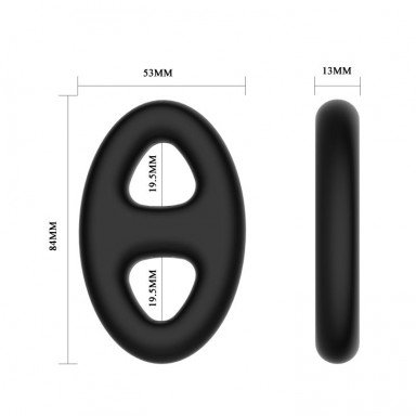 Чёрное эрекционное кольцо с петлёй для мошонки фото 3