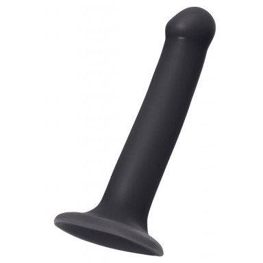 Черный фаллос на присоске Silicone Bendable Dildo M - 18 см., фото