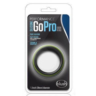 Черно-зеленое эрекционное кольцо Silicone Go Pro Cock Ring фото 3