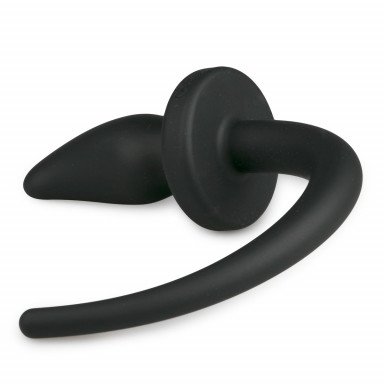 Черная анальная пробка Dog Tail Plug с хвостом фото 2