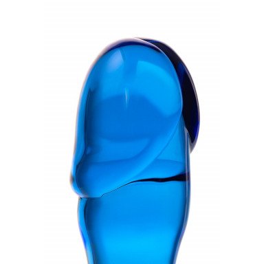 Синяя стеклянная анальная втулка - 13 см. фото 3