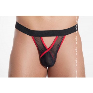 Полупрозрачные мужские трусы-стринги Yves, L-XL, черный, красный, фото