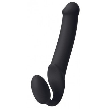 Черный безремневой страпон Silicone Bendable Strap-On XL, фото