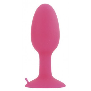 Розовая анальная втулка со стальным шариком внутри POPO Pleasure - 8,5 см. фото 2