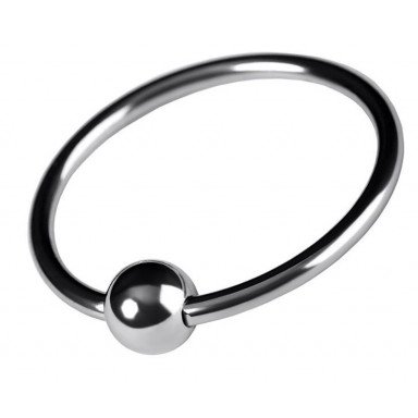 Серебристое кольцо на пенис с шариком, фото