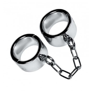 Серебристые широкие наручники Metal, фото