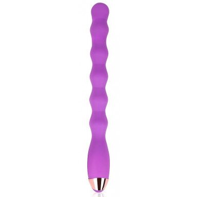 Фиолетовый ребристый вибромассажер - 30,5 см., фото