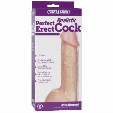 Реалистичная насадка 7 Realistic Perfect Erect Cock - 18,5 см. фото 6