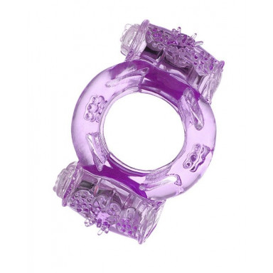 Фиолетовое виброкольцо с двумя вибропульками, фото