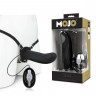 Черный полый страпон с вибрацией Mojo Ghia - 16 см., фото
